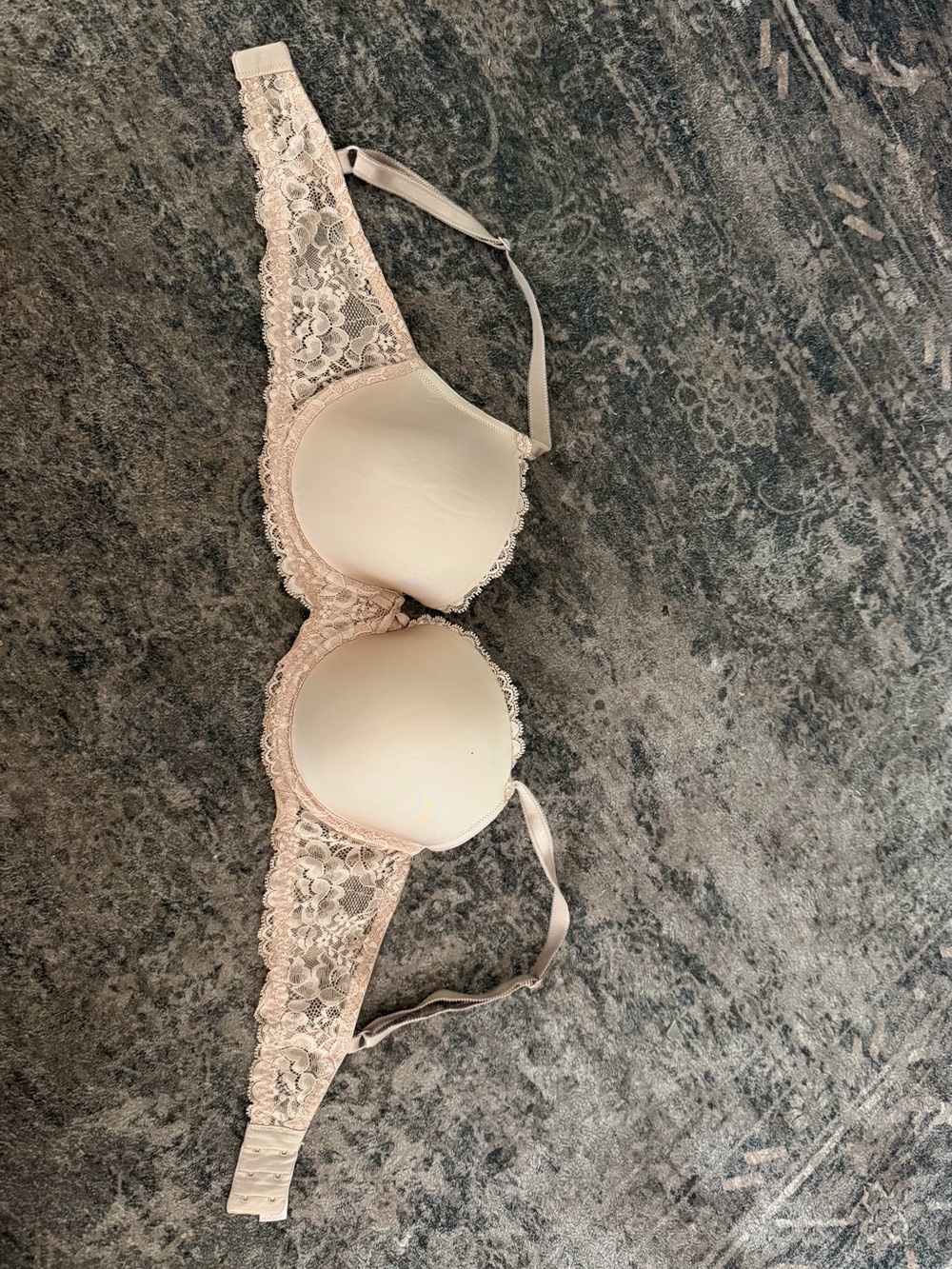 Victoria's Secret Lace-Back Padded Bra in Light Beige